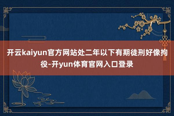 开云kaiyun官方网站处二年以下有期徒刑好像拘役-开yun体育官网入口登录